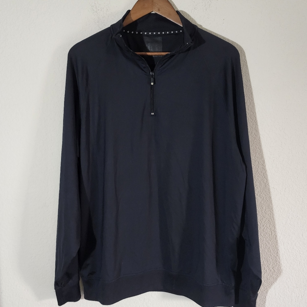 Footjoy‎ golf pullover 3/4 Zip Up  Black/dark navy Color L-XL